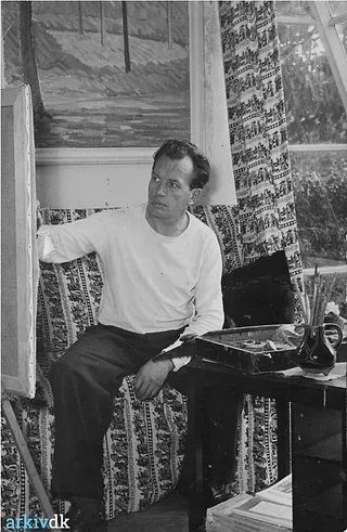 Elvin Erud i sit atelier. Foto udlånt af arkiv.dk